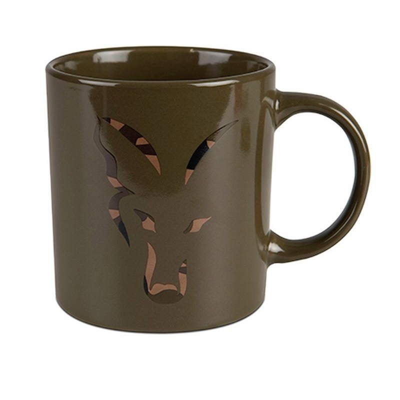 Cana Ceramica Fox Green and Camo Head Ceramic Mug